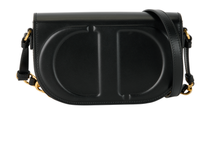 CD Signature Flap Bag, &pound;1,200, Handbags, Black, Leather, Front view